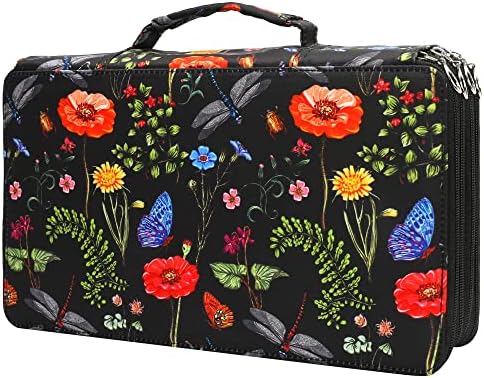 Vomgomfom 300 Slots Marker Case 4-Layer PU Leather, Handle, Black by Vomgomfom