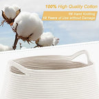 YOUDENOVA 105L Cotton Rope Laundry Hamper, Collapsible Woven Basket - Image 3
