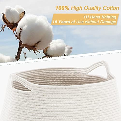 YOUDENOVA 105L Cotton Rope Laundry Hamper, Collapsible Woven Basket - Image 3