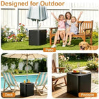 2-in-1 Umbrella Side Table – 16.54" Outdoor Patio Table with Fillable 15 Gal Water/Sand Base, Fits 1.5" Pole, UV Resistant for Pool, Deck, Garden (Black) - Image 6
