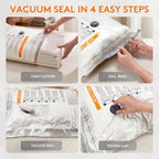 12 Combo Vacuum Seal Bags for Clothing Travel with USB/Type-C Pump - Image 6