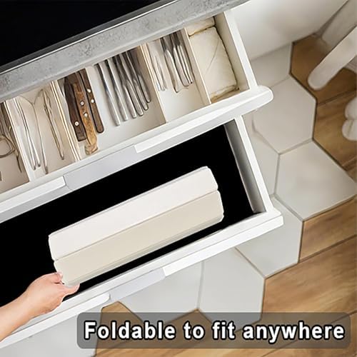 Large Stone Dish Drying Mat for Kitchen Counter,Equipped Dish Rack, Diatomaceous Earth Material, Foldable and Super Absorbent Dish Drying Pad Suitable for Tableware, Bottles and Cup (White, 24×16 IN) - Image 3