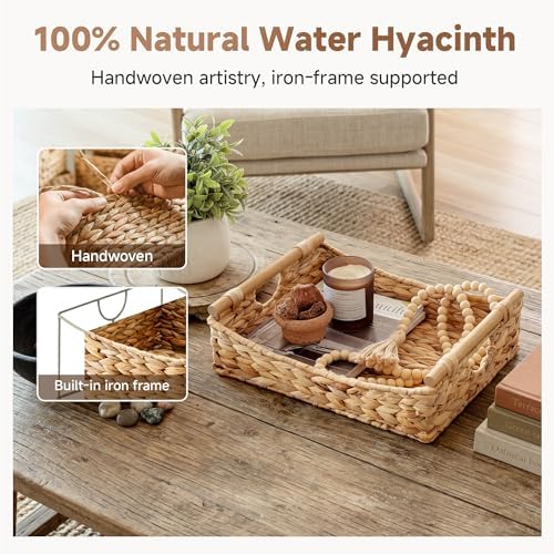 StorageWorks Wicker Baskets with Handles, Pantry Basket for Storage, 1-Pack - Image 3