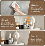 Shower Caddy Suction Cup（2-Pack Cream White）, No-Drilling Corner Bathroom Organizer,Rust Proof Shower Shelf for Inside Shower with Removable Hooks & Towel Bar - Image 4