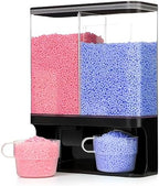 Laundry Scent Boosters Beads Dispenser, Conwomin Wall Mounted Laundry Detergent Dispenser with 2 Cups for Laundry Beads, Rice, Beans, Stain Remover Powder, Black(105 oz) by Conwomin