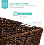 Best Choice Products Rustic Set Of 4 Multipurpose Stackable Seagrass Storage Basket, Handwoven Laundry Organizer Totes for Bedroom and Living Room, Shelves, Pantry w/Insert Handles - Brown - Image 5