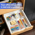 15 Pack Adjustable Drawer Organizers-Expandable Storage Bins with Non-Slip Design, Modular Drawer Dividers for Makeup, Bathroom Vanity, Cosmetics, Jewelry, Toiletries, Office Supplies and Kitchen - Image 5
