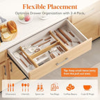Lifewit 2.4" Kitchen Drawer Dividers, Adjustable Bamboo Drawer Organizers - Image 6