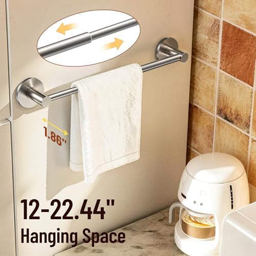 Magnetic Towel Bar, Adjustable Towel Rod, Silver, 2 Pack - Image 6