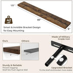 RICHFOCUS Long Floating Shelves for Wall 1Pack|Rustic Brown|40" Lx8 D - Image 3