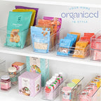 Plastic Food Storage 6 Pack Clear Container Bin with Handles for Organizing Kitchen, Pantry, Fridge, Freezer, Pantry,Bathroom. 10"x6"x5" - Image 6