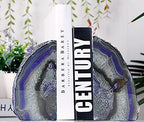 JIC Gem Purple Agate Geode Bookends Heavy Duty Crystal Stone Book Holders - Image 3