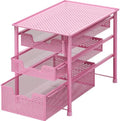 Simple Houseware Stackable 3 Tier Sliding Basket Organizer Drawer, Pink by SimpleHouseware