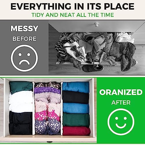 4 Pack Bamboo Drawer Dividers Organizer with Inserts 2.6'' High - Image 4
