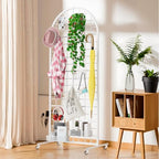Aseem Metal Grid Wall Panels Display Stand White Movable 2x5.2FT, 1PCS - Image 4