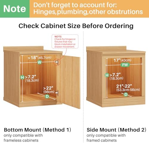 Pull Out Cabinet Organizer, Soft Close Slide Out Solid Wooden Drawers(17"W X 21"D x 6.2''H), Heavy Duty Full-extension Roll Out Shelves for Kitchen Cabinets,Pantry & Closet Organizers and Storage - Image 3