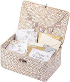 Geelin Seagrass Wedding Card Basket with Card Banner,11 Inch,White by Geelin