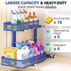 Under Sink Organizer, 2-Tier Pull-Out Cabinet Storage Shelf, Dark Blue - Image 7