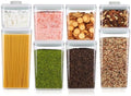 Melovom 8 Pcs Pop Food Storage Containers Airtight Food Storage Containers Set with Lids Kitchen Pantry Organization and Storage, 3.4Qt, 2.8Qt, 2.1Qt, 1.2Qt by Melovom