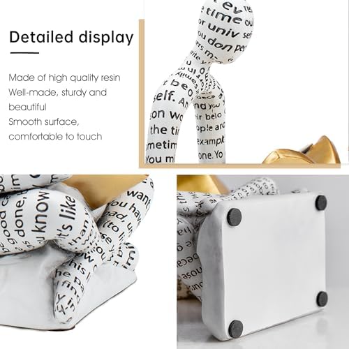 Thinker Bookends for Shelves, Decorative Book Ends, Heavy Duty Book Stoppers for Home Office Bookshelf Decoration, Modern Aesthetic Statue Decor - Image 6