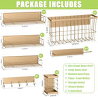 Magnetic Spice Rack for Refrigerator, 7 Pack Magnetic Fridge Shelf for Kitchen Organization Storage, Moveable Spice Organizer W/Paper Towel Holder, Utensil Caddy, Cutting Board Rack (Brown) - Image 2