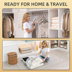 Hanging Vacuum Storage Bags, 6 Large Vacuum Pack Bags for Clothes Reusable Space Saver Bags Vacuum Compression Storage Bags for Winter Coats Wardrobe Coats, Suits & Dresses Garment 5-Ring Hangers - Image 7