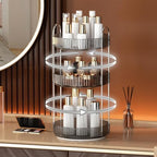 YCIA&DONE 360 Rotating Makeup Organizer and Storage for Vanity Countertop 3 Tiers, High Capacity Cosmetic Skincare Perfume Organizers for Dresser Bathroom Lazy Susan (Smoky Gray) - Image 3