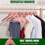 Amber Home 60 Pack Cedar Coat Hangers, Wooden Suit Hangers - Image 6