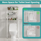 3-Tier Over Toilet Storage, Anti-Tip, 64" H, White - Image 3