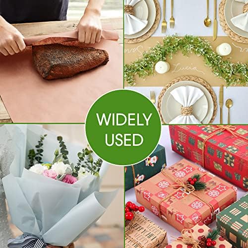 Ecohu 24in Wrapping Paper Roll Cutter - Holder Dispenser for Butcher Freezer Craft Paper Rolls with Updated Serrated Blade for Gift Wrap. Non-Slip Cutting Tool for Kitchen, Craft Room-Set on Tabletop - Image 6