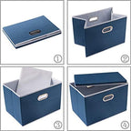 PRANDOM Extra Large Collapsible Storage Bins with Lids [5-Pack] Linen Fabric Foldable Storage Baskets Boxes Organizer Containers Cube with Cover for Bedroom Closet Office Nursery (22.8x15.75x13.8) - Image 6
