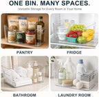 18 Pack Clear Plastic Storage Bins Pantry Organizers for Kitchen Bathroom - Image 6