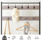 HOOBRO Hall Tree, Coat Rack with Shoe Rack, Hall Tree with Bench, 5 Tier Shoe Storage Organizer with 9 Hooks for Entryway, Closet, Sturdy, Industrial, Greige and Black BG80MT01G2 - Image 6