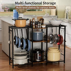 Pot Rack —Expandable Pot and Pan Organizer Rack, Freestanding Kitchen Pot and Pan Rack Storage Stand, Vertical Pan & Lid Hanging, Rustic Wood Top for Kitchen Storage & Organization - Image 6