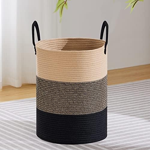 VIPOSCO 58L Tall Woven Laundry Basket Hamper, Brown Black by VIPOSCO