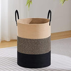 VIPOSCO 58L Tall Woven Laundry Basket Hamper, Brown Black by VIPOSCO