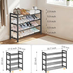 4-Tier Expandable Metal Shoe Rack for Closet & Entryway, Shoe Organizer - Image 2