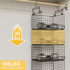VyGrow 5 Tier Hanging Closet Organizer with Adjustable Dividers, Heavy-Duty Storage Shelves for Clothing, Kitchen, Laundry Room, Extra Large Baskets, 15.7" W x 11.8" D x 51" H, Black - Image 6
