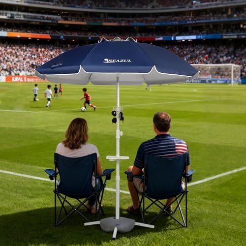 Seazul 6.5ft Sun Shade Umbrella, Portable Umbrella with Stand for Sports - Image 2