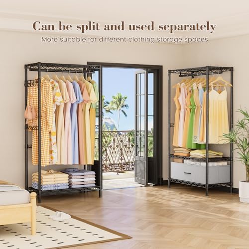 Golpart Heavy Duty Clothing Rack with Adjustable Shelves Clothes Wardrobe - Image 2