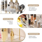 Aveniee Bathroom Counter Organizer,3 Tier Skincare Perfume Countertop Storage with Hair Dryer Rack and Toothbrush Holder, Cosmetic Makeup Tray for Vanity,Grey - Image 5