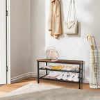 3-Tier Metal Shoe Rack with Wood Top - Durable & Space-Saving Shoe Organizer,Industrial Shoe Organizer Shelf Bench Storagefor Closet Entryway, Bedroom & Hallway - Bronze + Black 28.5 W × 18" H - Image 7