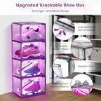 Oltraman LED Smart Shoe Boxes Display Case, Stackable Storage Organizers - Image 5