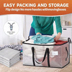 CONGREGATE Extra Large Heavy Duty Moving Bags 8‑Pack Semi‑Transparent, Storage Bags with Zipper & Handles, Waterproof Tote Bags for Clothes Packing Moving Dorm Home Closet Quilt Clothing Storage - Image 6
