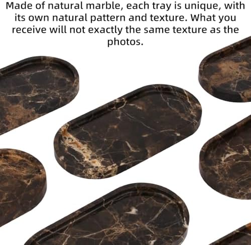 Natural Marble Tray Oval, Dark Brown, 10 x 5 x 0.6 - Image 4