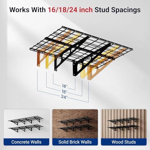 FLEXIMOUNTS 4-Pack 2x3ft Garage Shelving, 24"x72" Storage Shelves, Black - Image 4