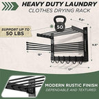 BATODA Wall-Mounted Steel Clothes Drying Rack, Solid Steel, Multi-function - Image 3