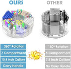 Acrylic Marker Organizer, 360 Degree Rotating Pencil Organizer with 7 Removable Compartments, Clear Crayon Organizers for Kids, Large Pencil Holder Desk for Office Home School - Image 3