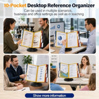 10‑Pocket Desktop Reference Display Organizer, 360° Rotatable Base - Image 7