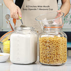 Qianfenie 1.1 Gallon Wide Mouth Airtight Glass Storage Containers with Lids - Image 2